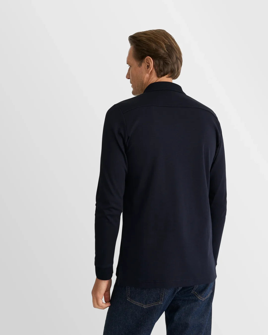 Eton Interlock Polo Shirt-Navy