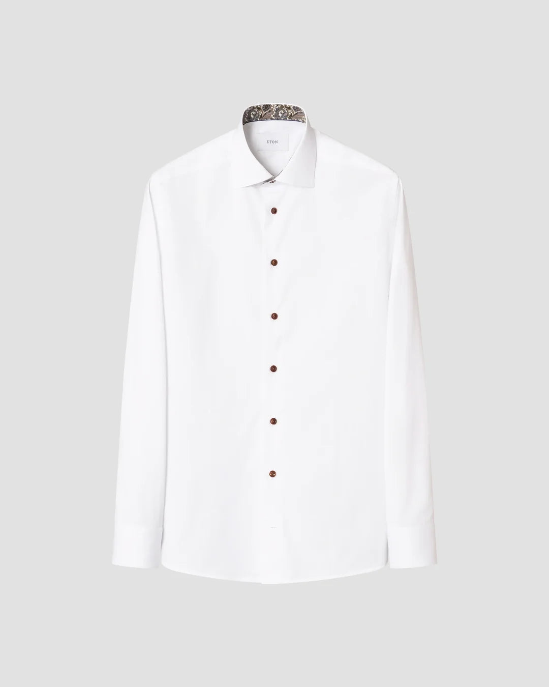 Eton Paisley Effect Signature Twill Contemporary Fit Shirt-White