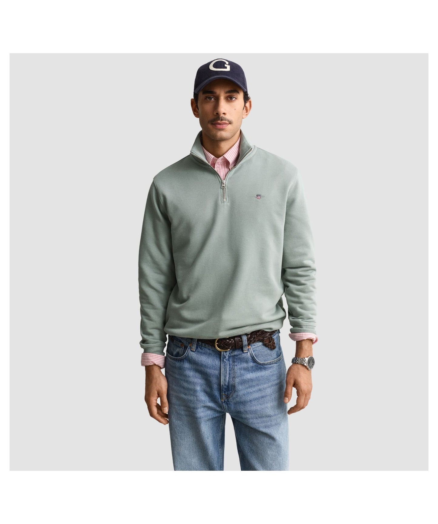 GANT Shield Half-Zip Sweatshirt - Ceramic Grey
