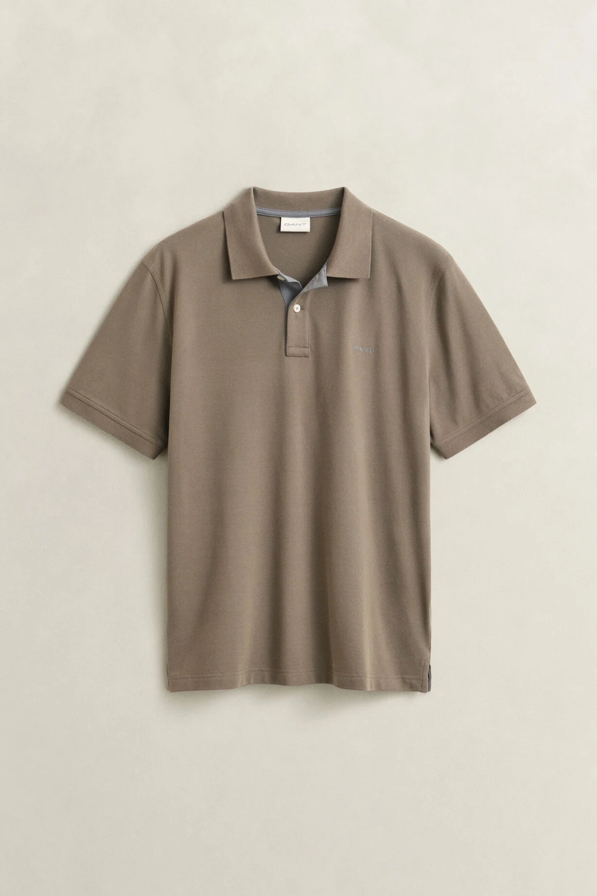 GANT Contrast Pique Polo Shirt-Faded Taupe