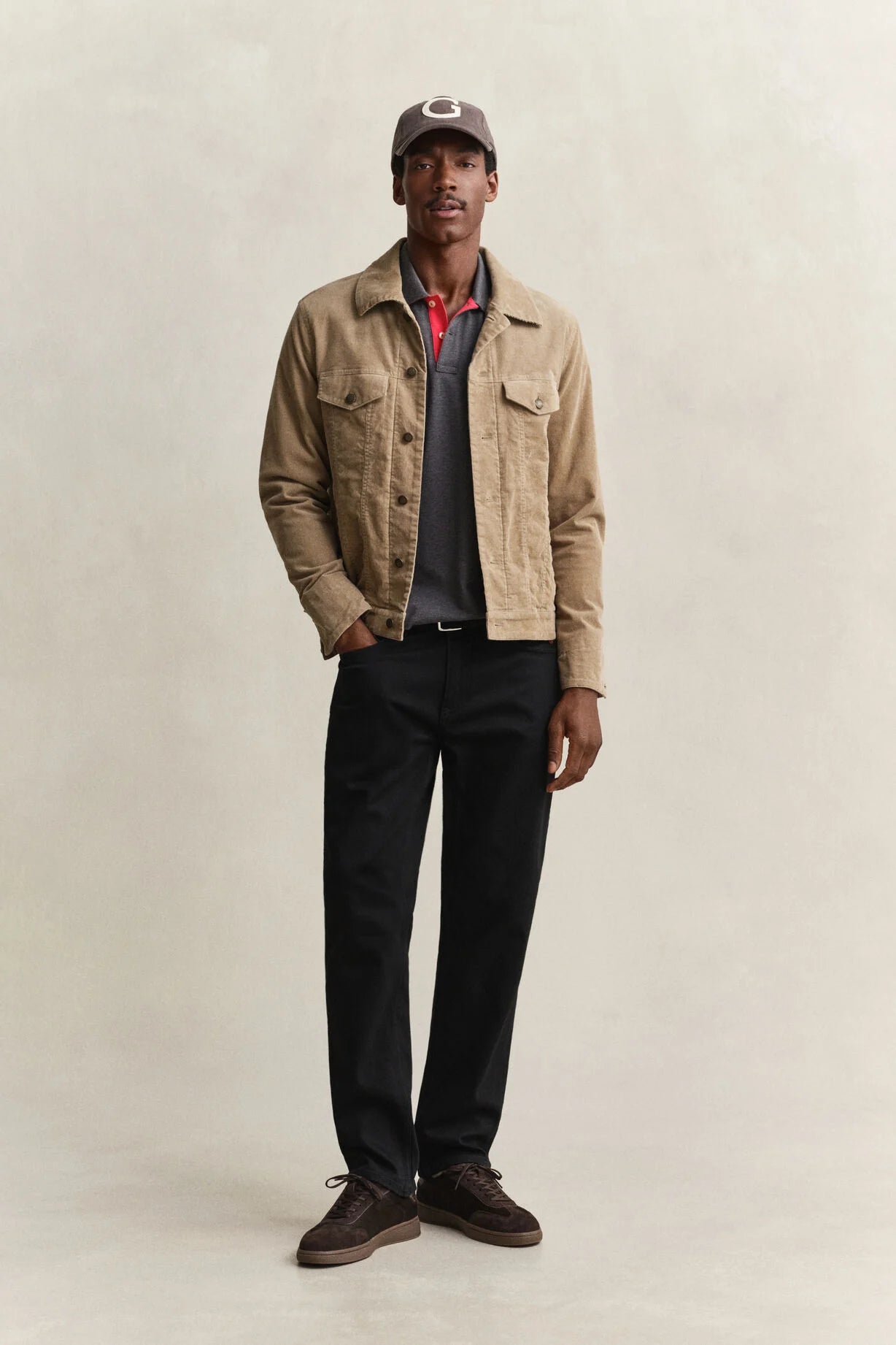 GANT Contrast Pique Polo Shirt-Antracite Melange