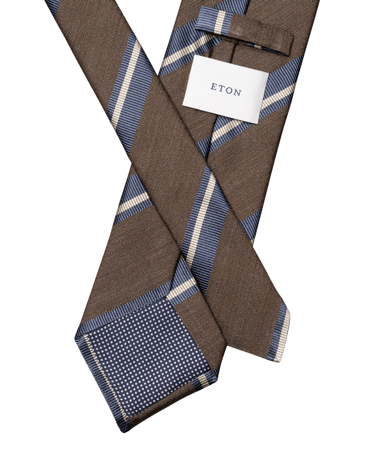 Eton Woven Shantung Silk Tie-Brown