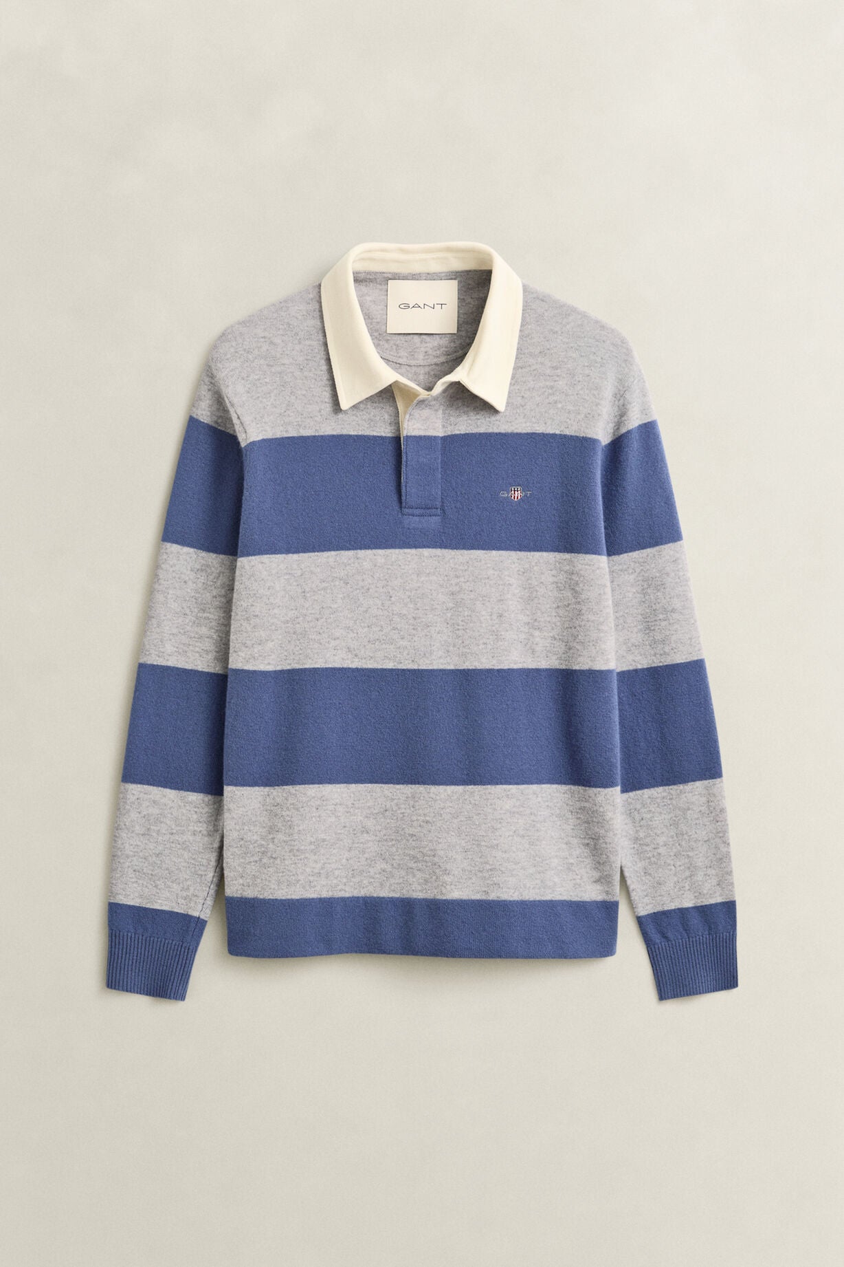GANT Barstriped Lambswool Rugger-Grey Melange