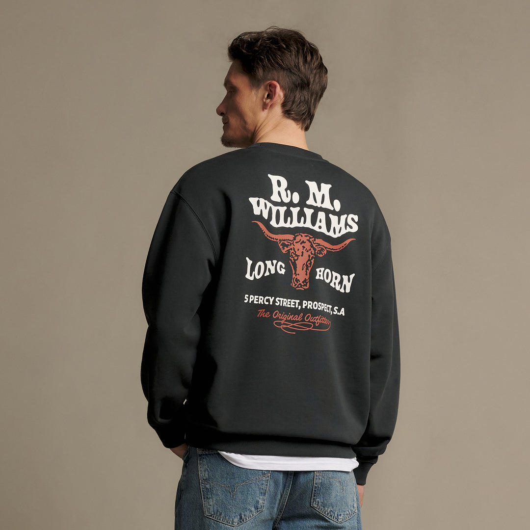 RM Williams Kandos Crewneck Sweatshirt-Vintage Black