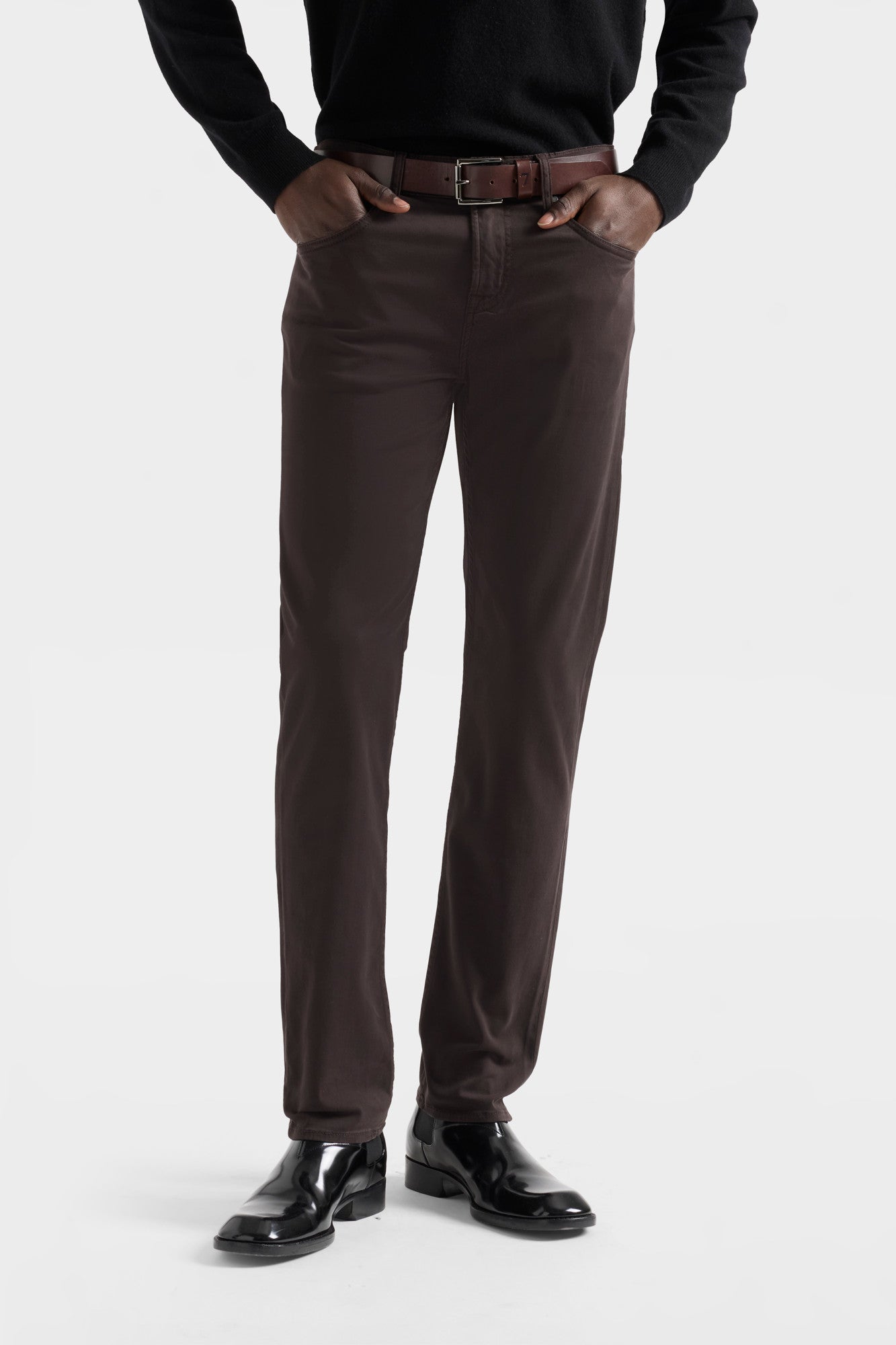 7 For All Mankind Luxe Performance Slimmy Stretch Sateen-Molasses