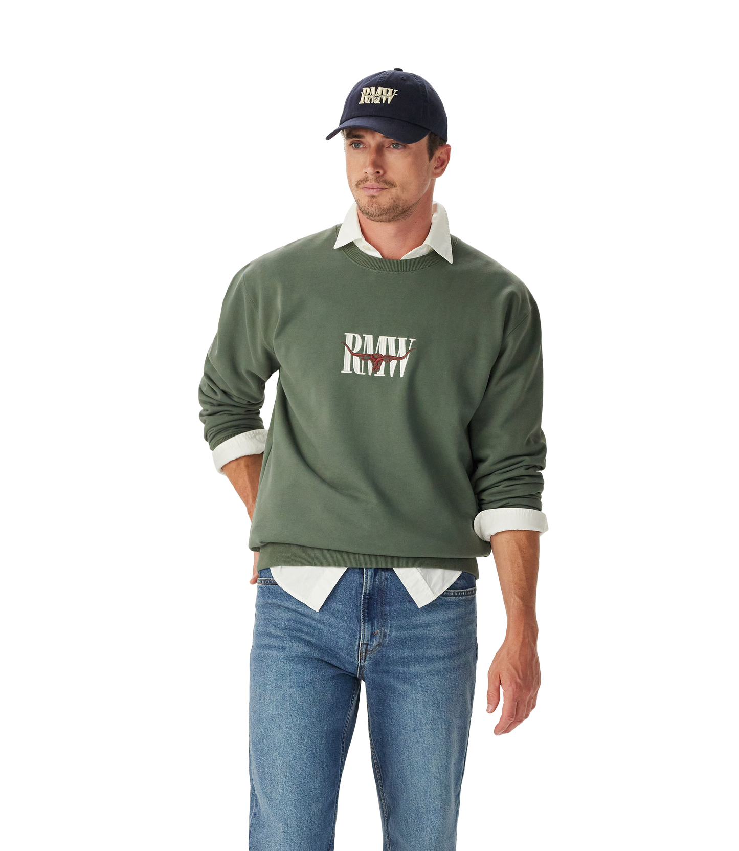 RM Williams Heritage Crew Sweatshirt-Spruce Green
