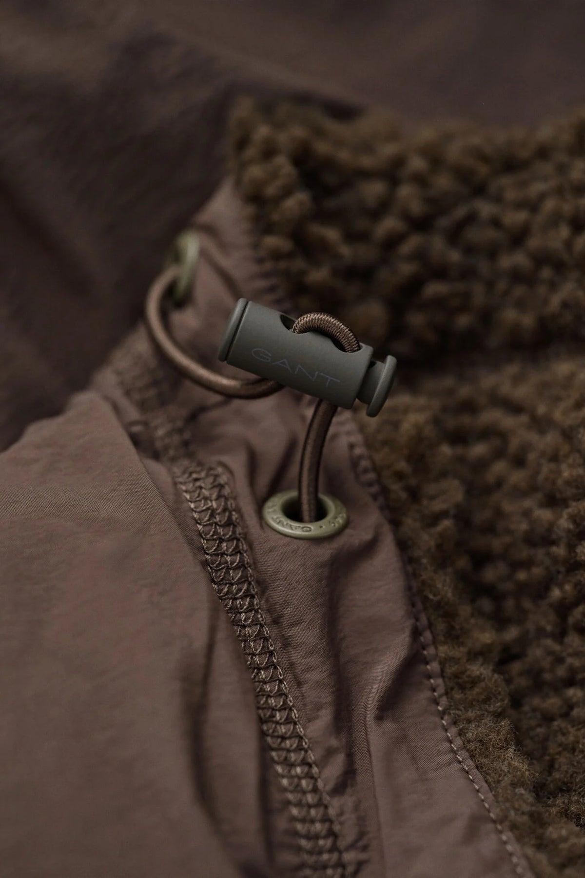 GANT Reg Fit Fleece Jacket-Shadow Brown
