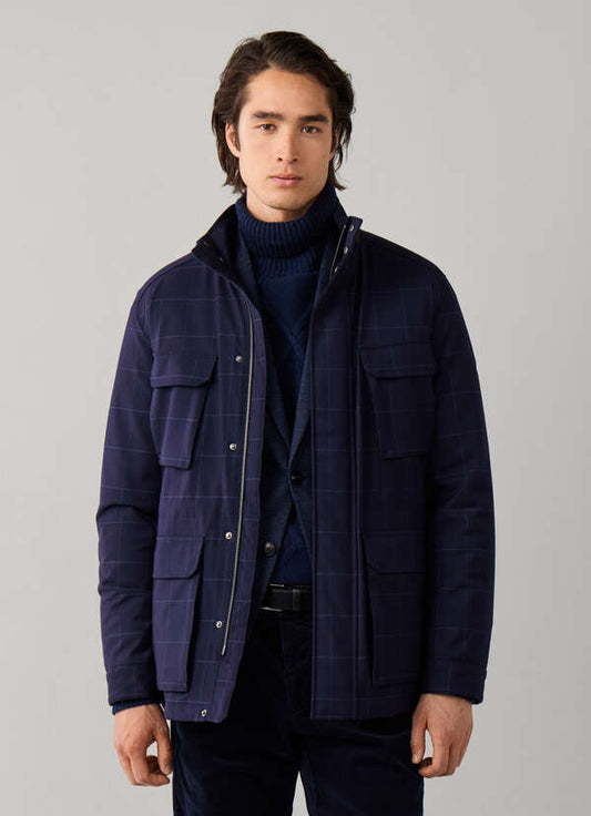 Hackett London Tailored Windowpane Velospeed Jacket-Old Navy
