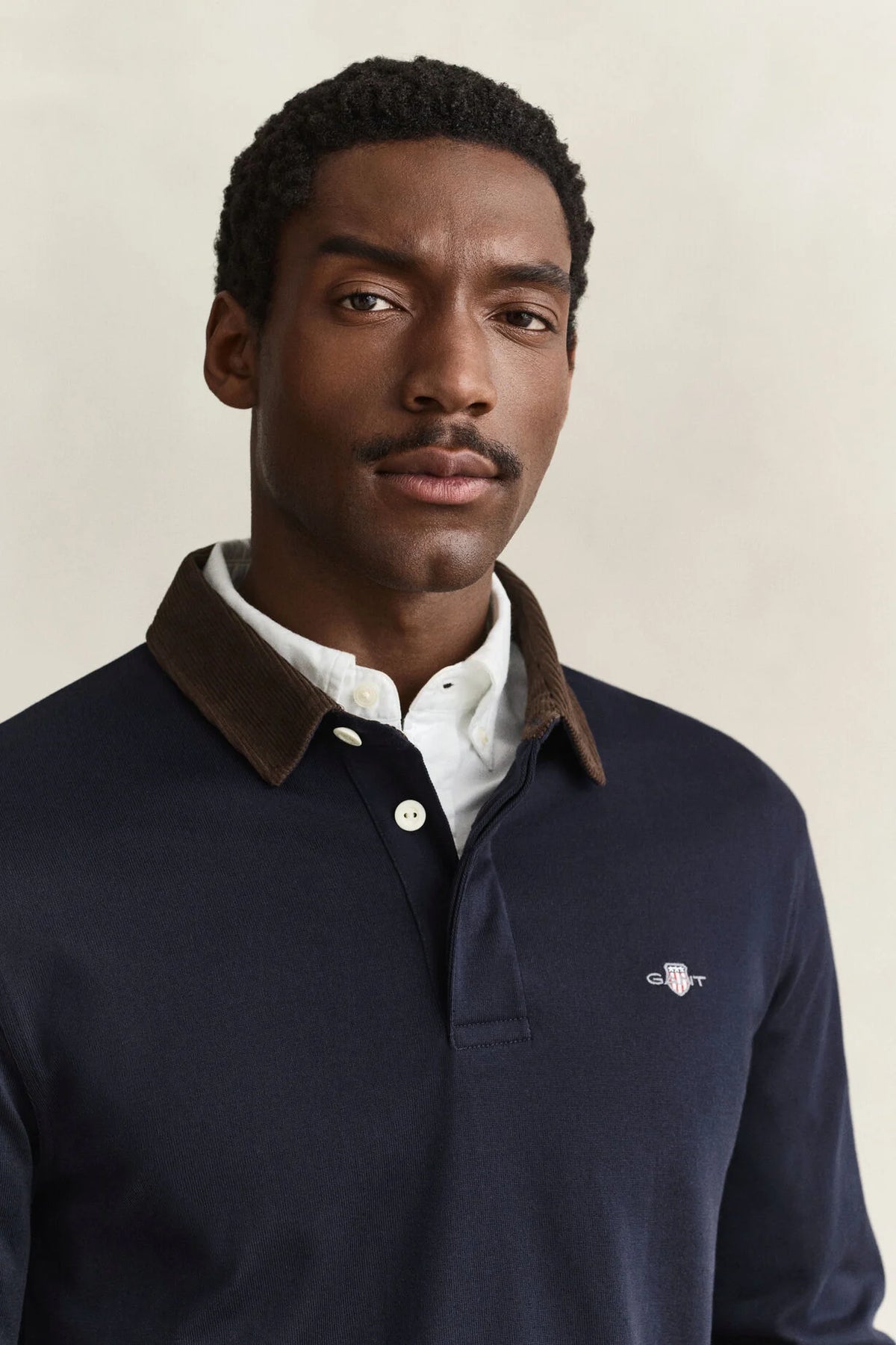 GANT Reg Fit Corduroy Collar Rugger-Evening Blue