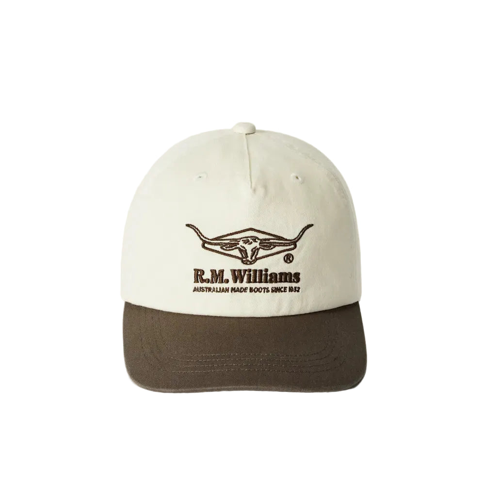 RM Williams Unisex Percy Twill Cap-Natural Khaki