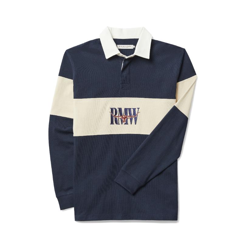 RM Williams Heritage Rugby Shirt-Navy Sand