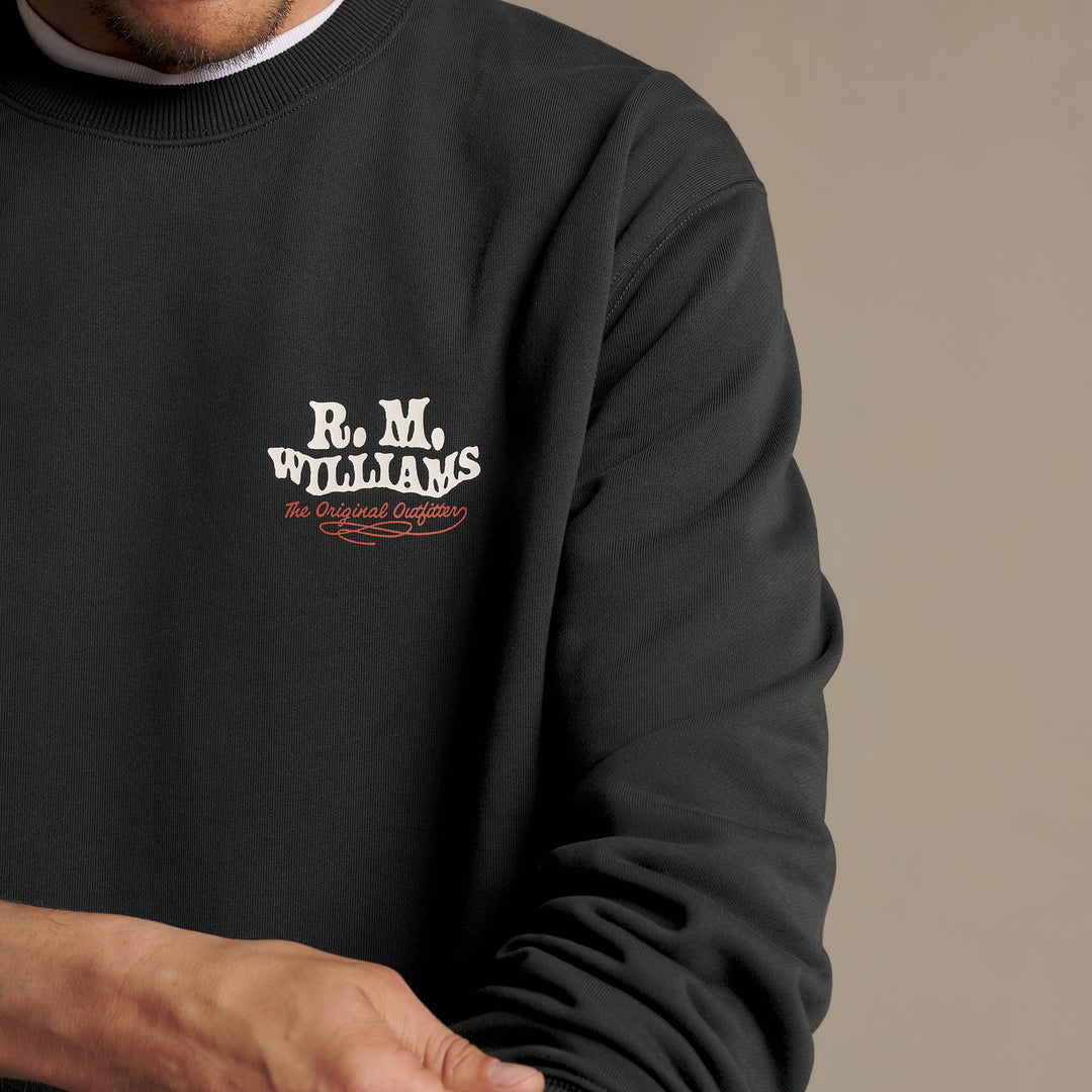 RM Williams Kandos Crewneck Sweatshirt-Vintage Black