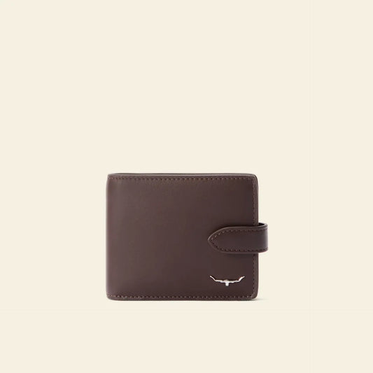 RM Williams Chestnut Leather Wallet with coin pocket & tab