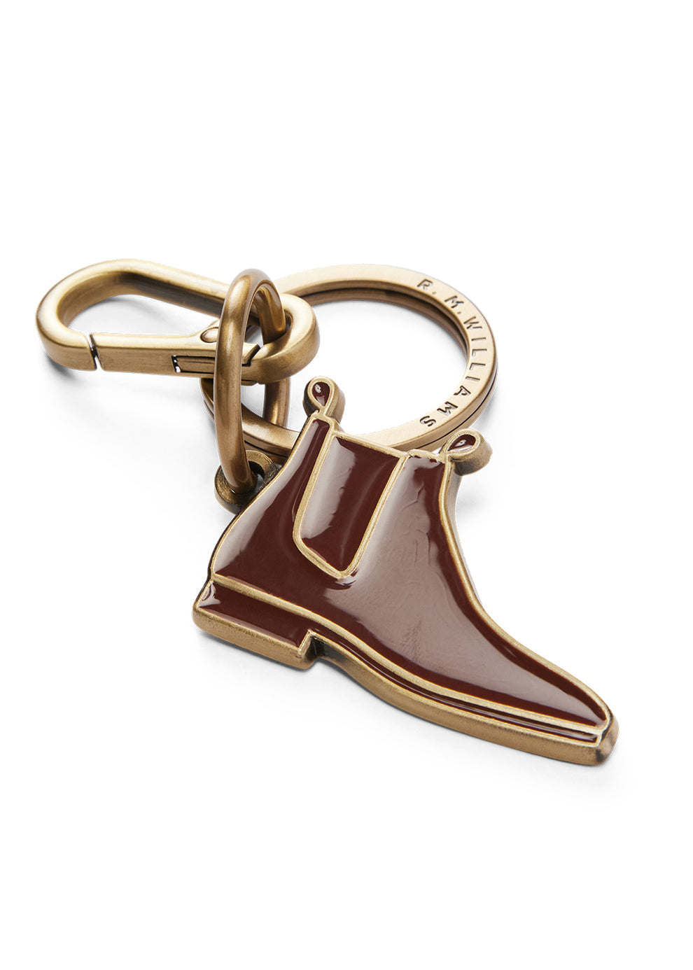RM Williams Boot Enamel Boot Keyring Chestnut