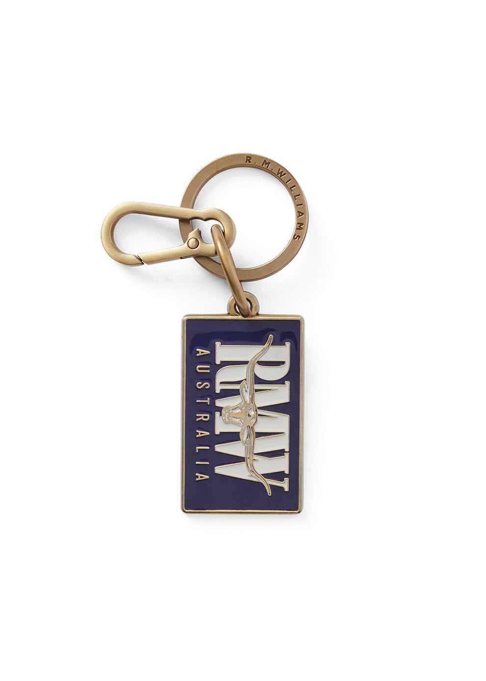 RM Williams Heritage Logo Enamel Keyring Navy