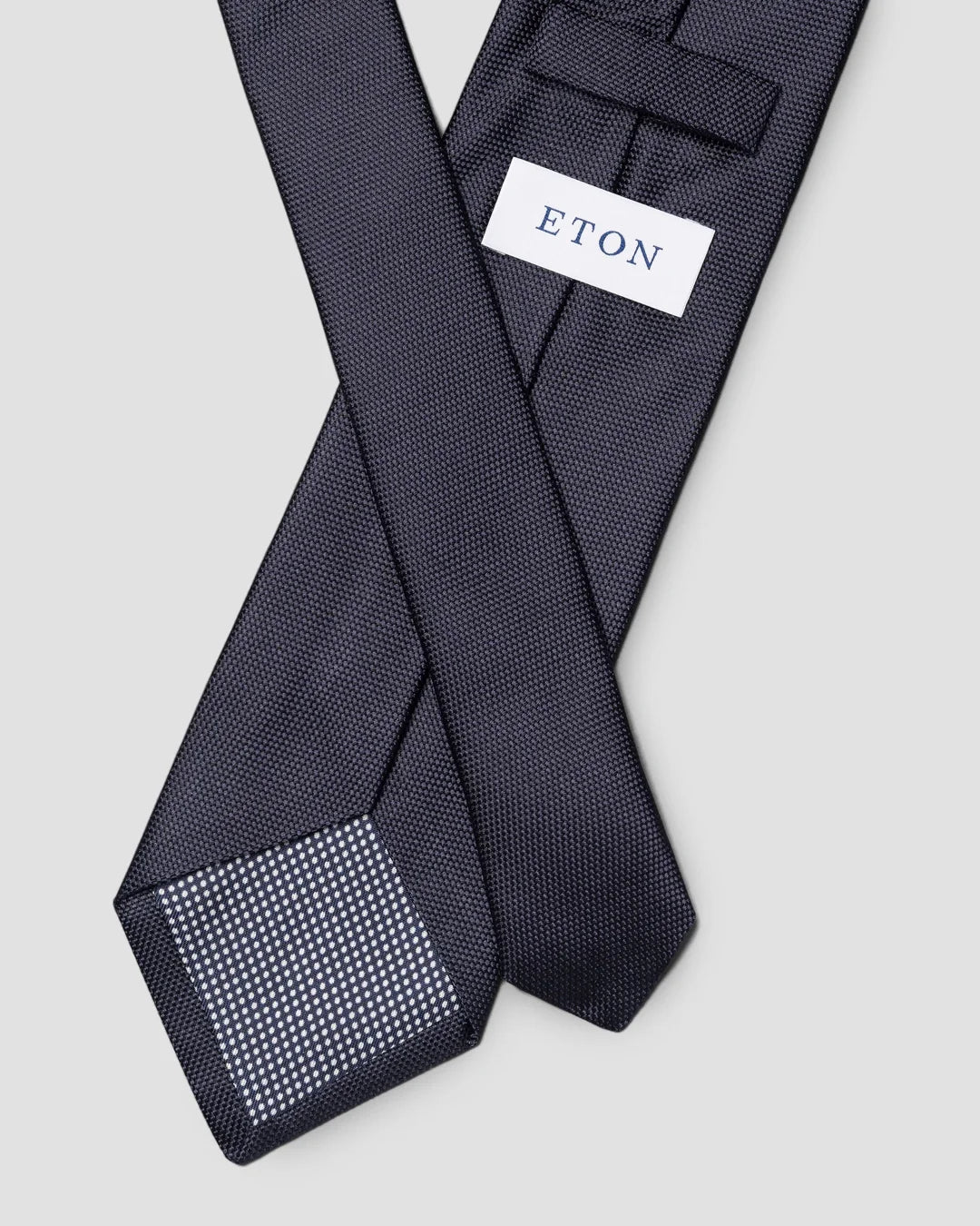 Eton Basketweave Silk Tie-Navy