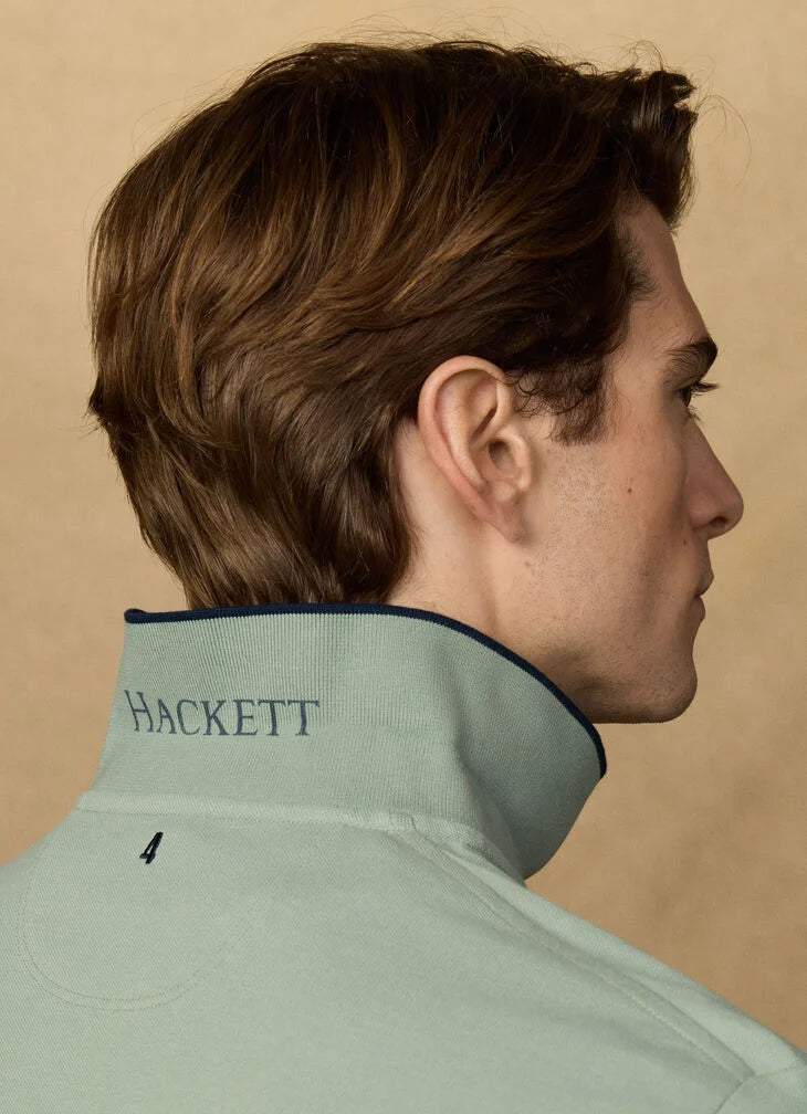 Hackett Heritage Classic Fit Number Polo - Sage Green