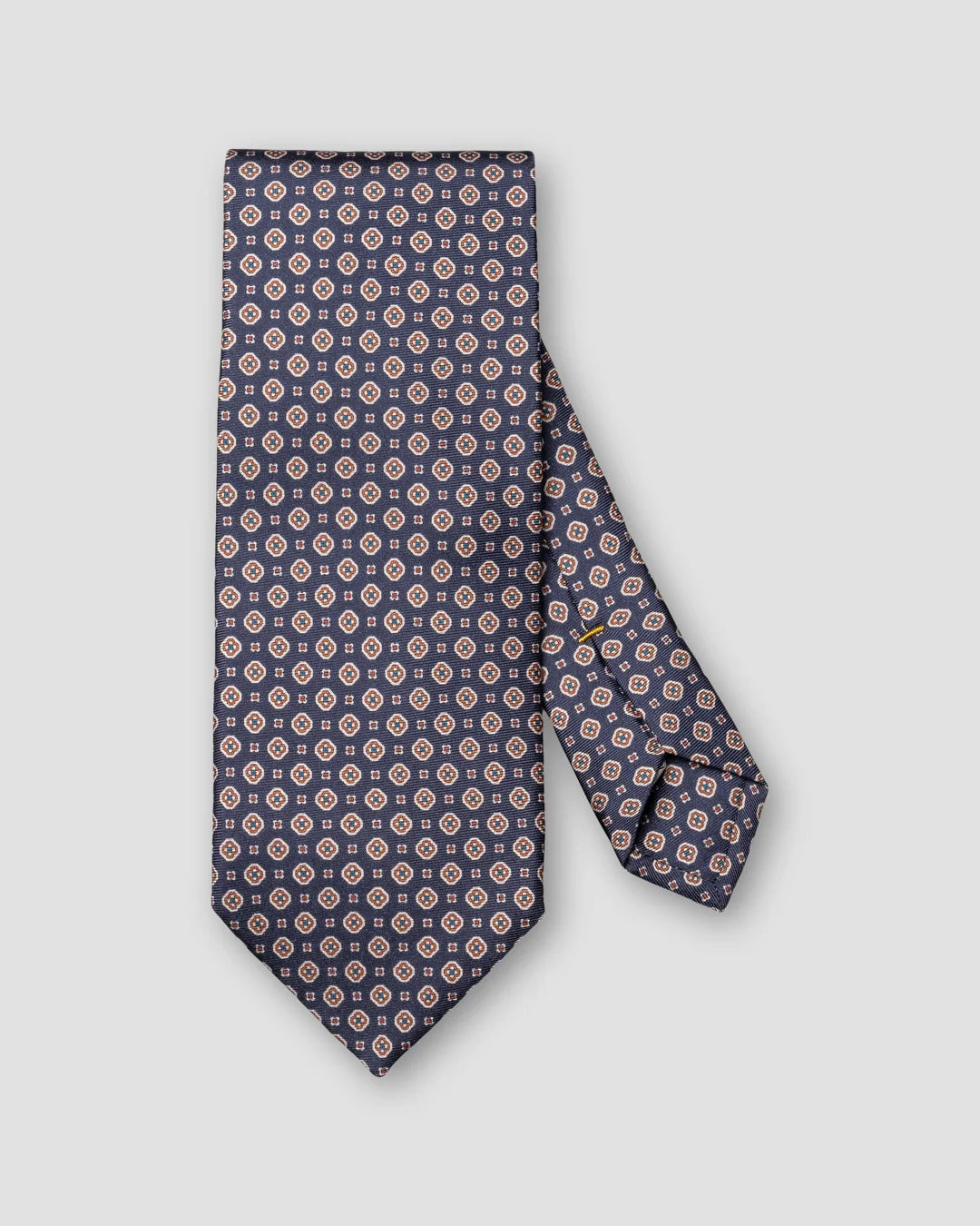 Eton Medallion Printed Silk Tie-Blue