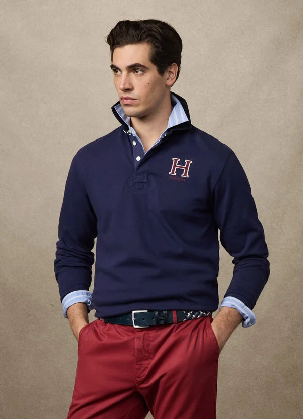 Hackett Classic Fit Logo Rugby Shirt
