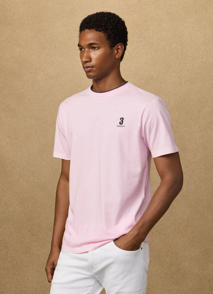 Hackett Heritage Classic Fit Number T-Shirt - Light Pink