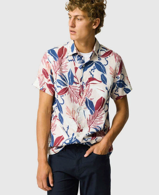 Rodd & Gunn Saltwater Creek Sports Fit SS Linen Shirt-Beige