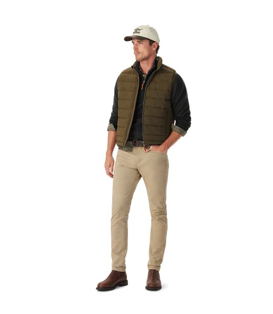 RM Williams Rydal Padded Vest-Dark Olive