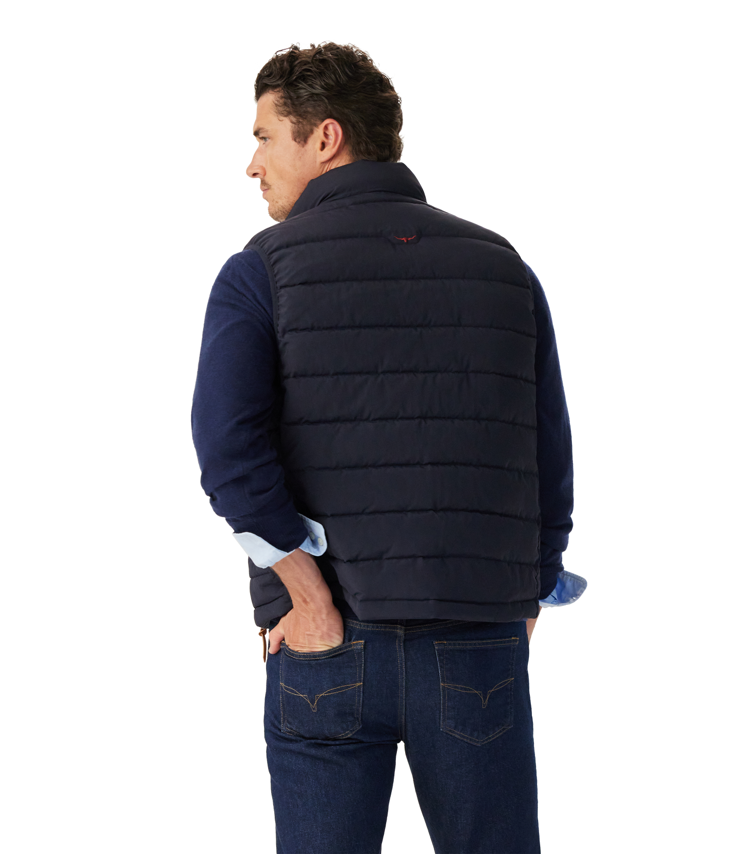 RM Williams Rydal Padded Vest-Navy
