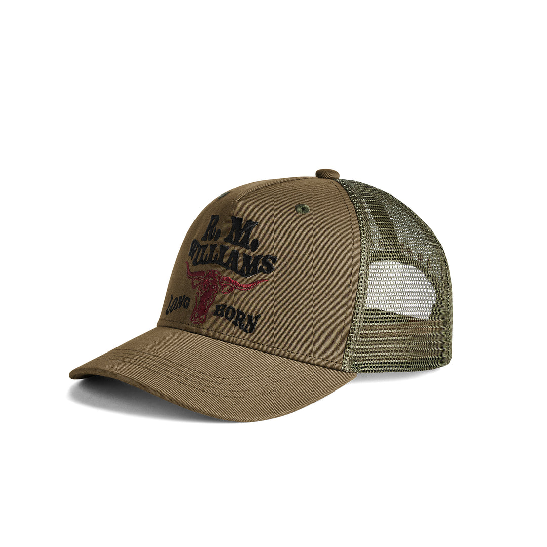 RM Williams RMW Longhorn Trucker Cap-Dark Olive