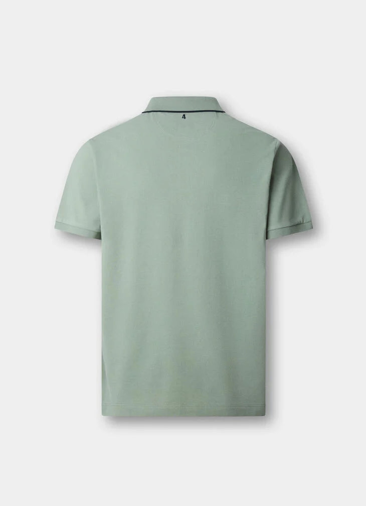 Hackett Heritage Classic Fit Number Polo - Sage Green