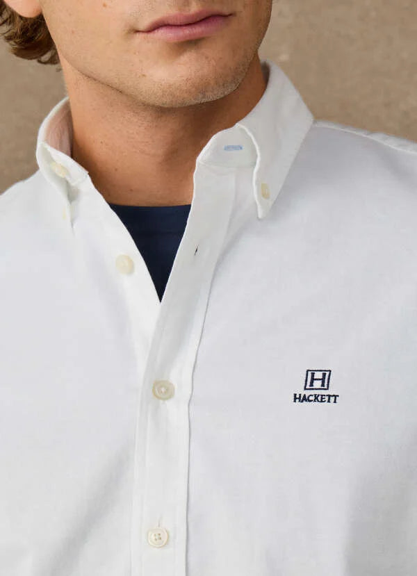 Hackett Heritage Classic Fit Solid Oxford Shirt-White
