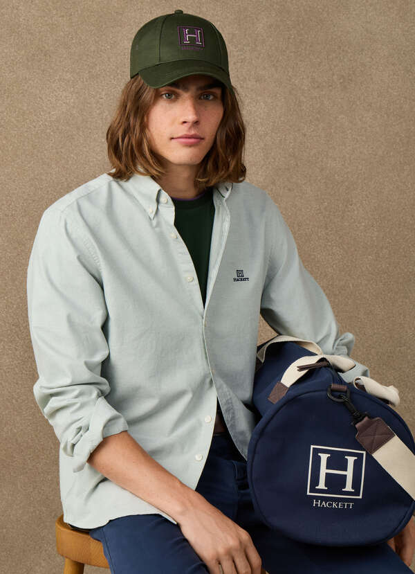Hackett Heritage Classic Fit Solid Oxford Shirt-Green