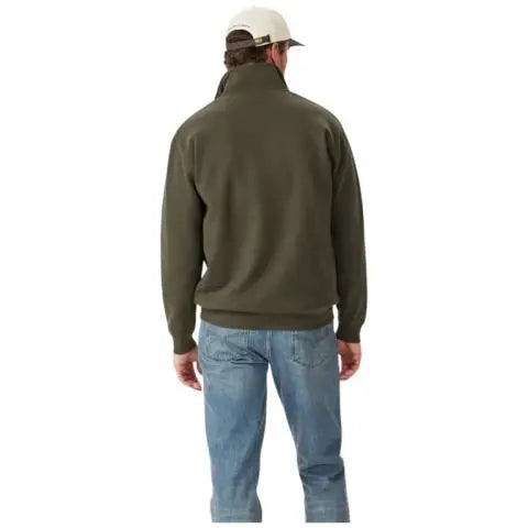 RM Williams 1/4 Zip Mulyungarie Fleece Sweatshirt-Fatigue Green