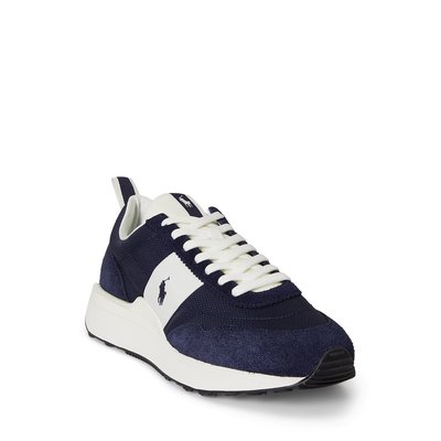 Polo Ralph Lauren Train 89 Suede and Oxford Trainer-Navy/Deckwash White