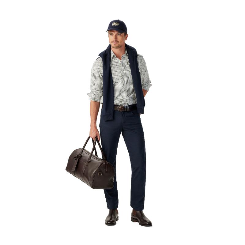 RM Williams Newland Poplin Check Shirt-Moss