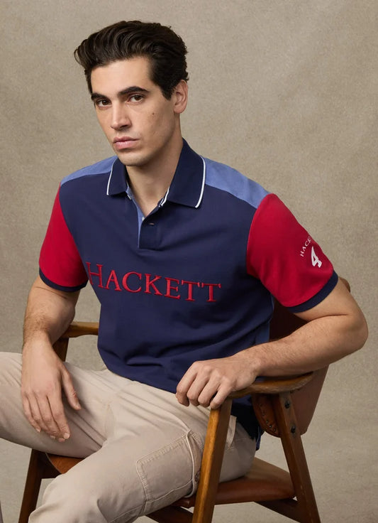 Hackett Classic Fit Short Sleeve Number Multi Polo