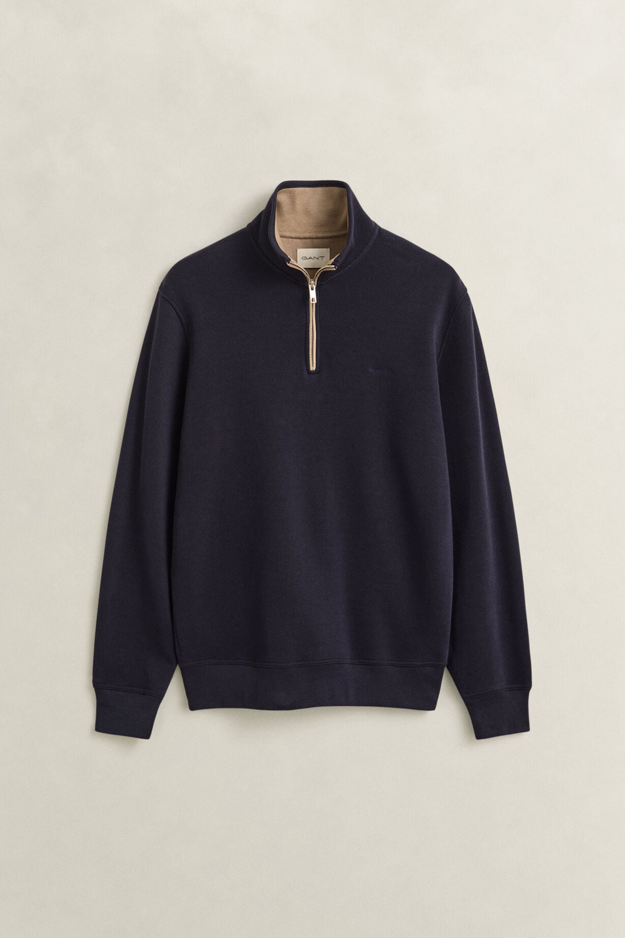 GANT Sacker Rib Half-Zip Sweatshirt-Evening Blue