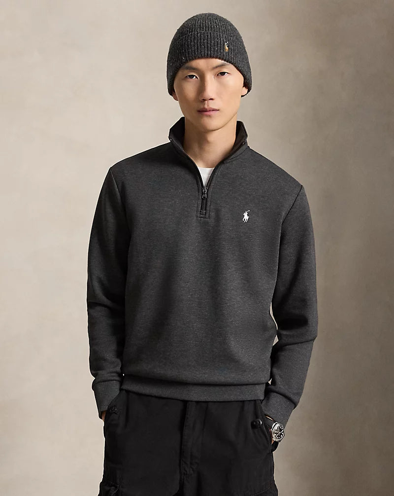 Polo Ralph Lauren Double-Knit Quarter Zip Pullover-Windsor Heather
