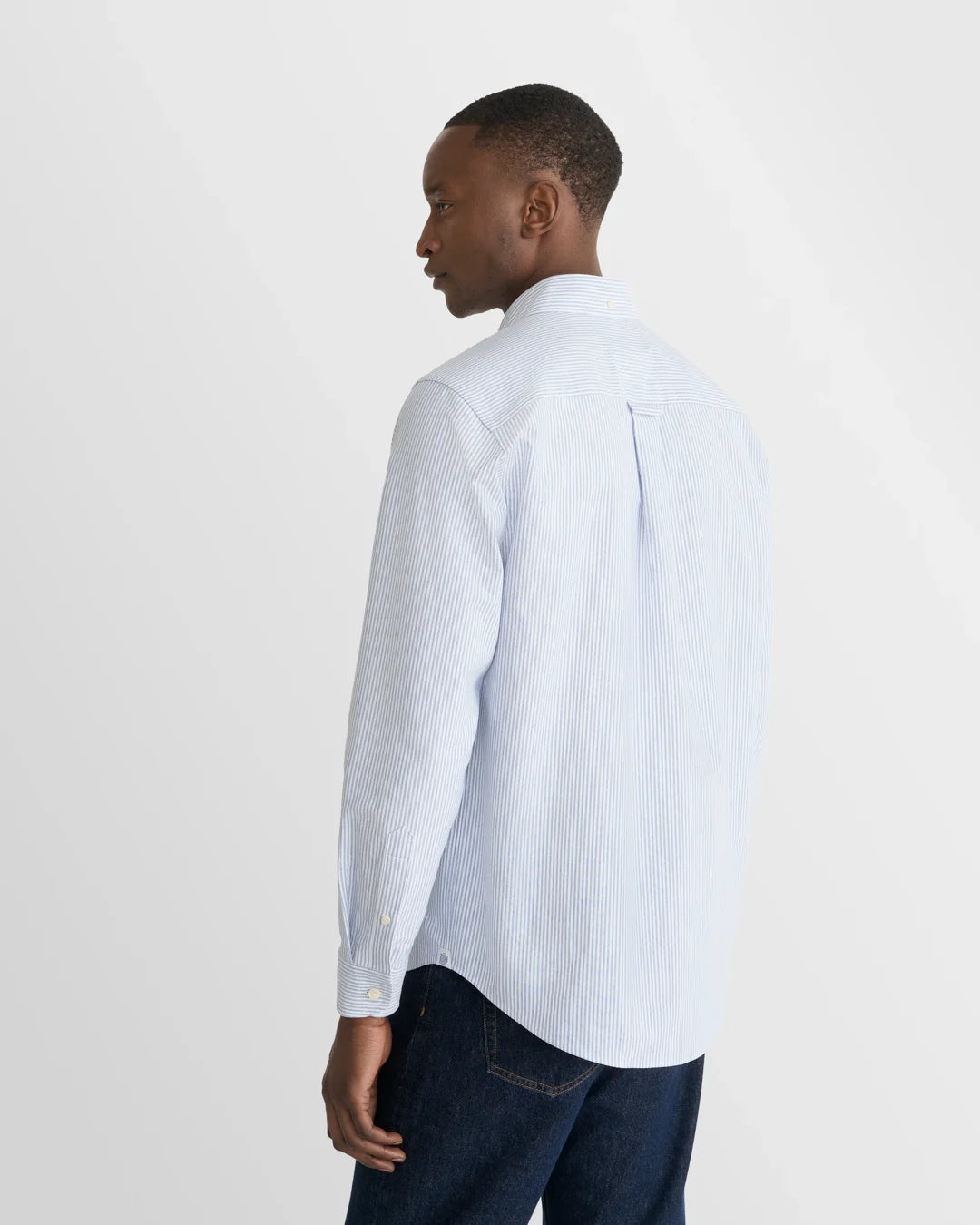 Eton Striped Oxford Shirt-Blue