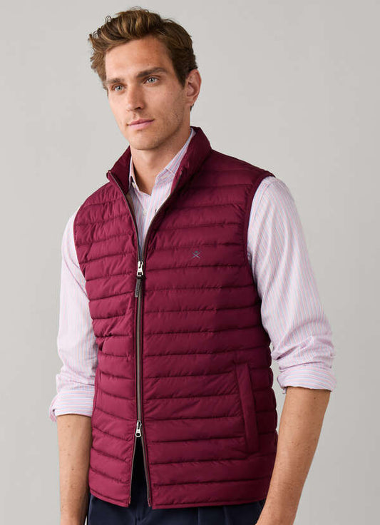 Hackett London Ultra Lightweight Gilet-Oxblood Red