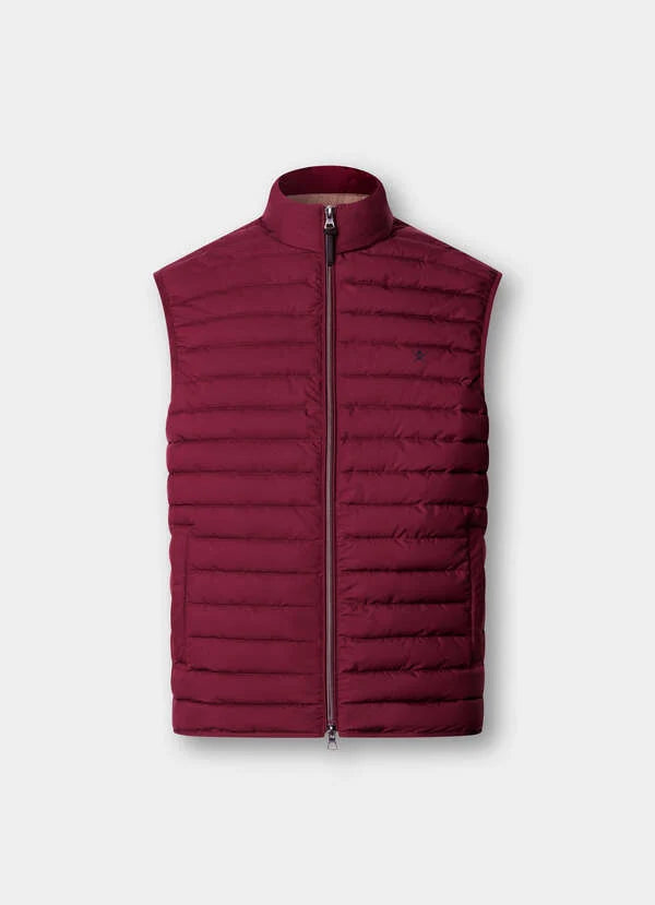 Hackett London Ultra Lightweight Gilet-Oxblood Red