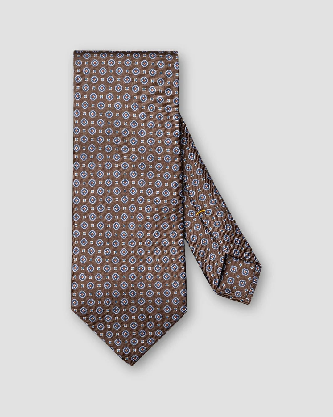 Eton Medallion Printed Silk Tie-Brown