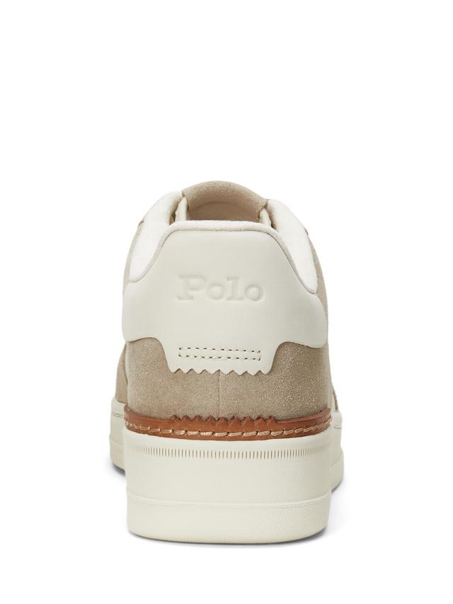 Polo Ralph Lauren Masters Court Leather/Suede Trainers-Milkshake/Ecru