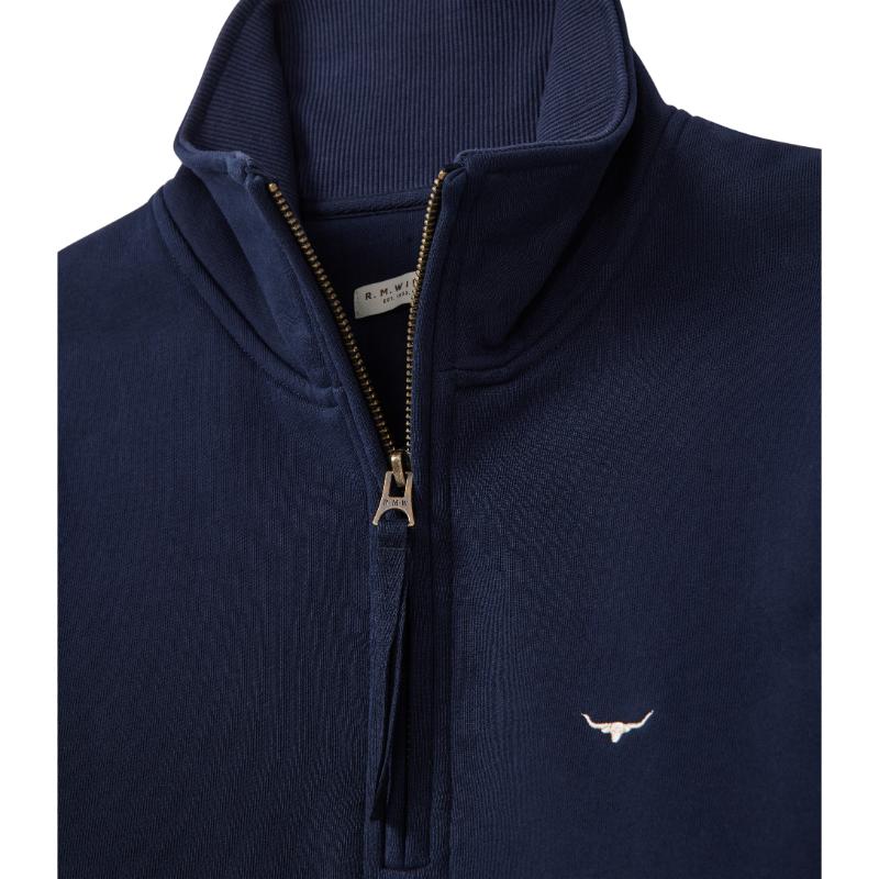 RM Williams Tricket Womens 1/4 Zip Sweatshirt-Navy
