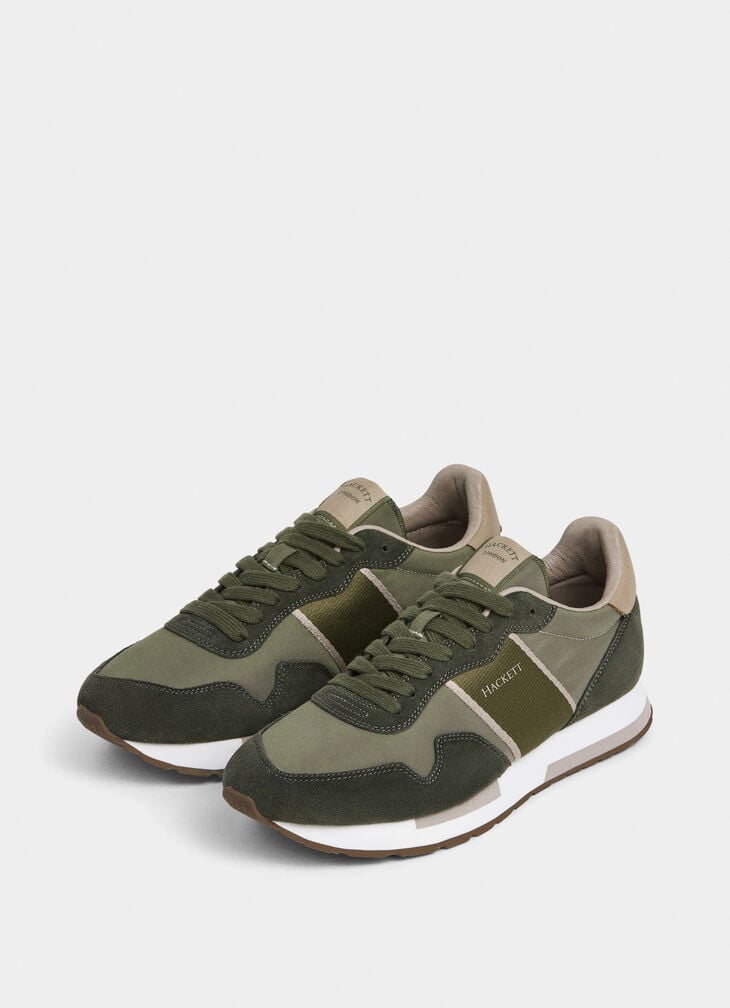 Hackett Keston Heritage Khaki Green Trainer
