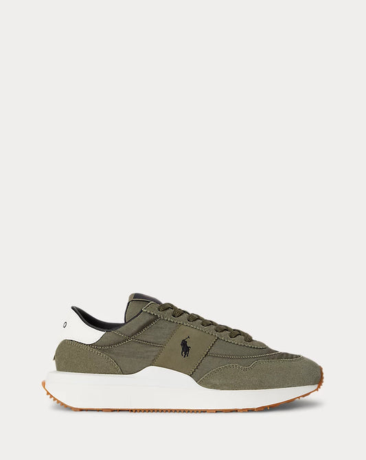 Polo Ralph Lauren Train 89 Suede Panelled Trainer-Cruise Olive