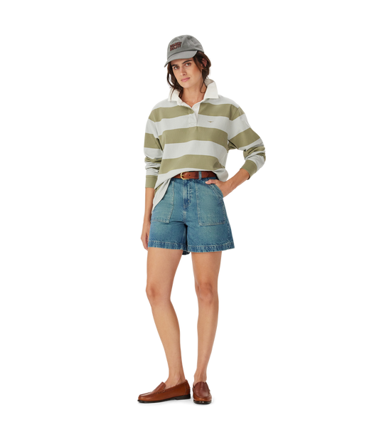 RM Williams Womens Narran Stripe Rugby-Lichen