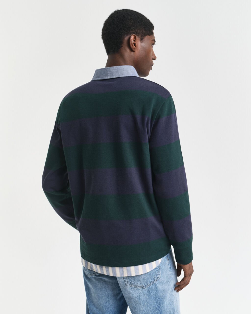 GANT Chambray Collar Striped Heavy Rugger