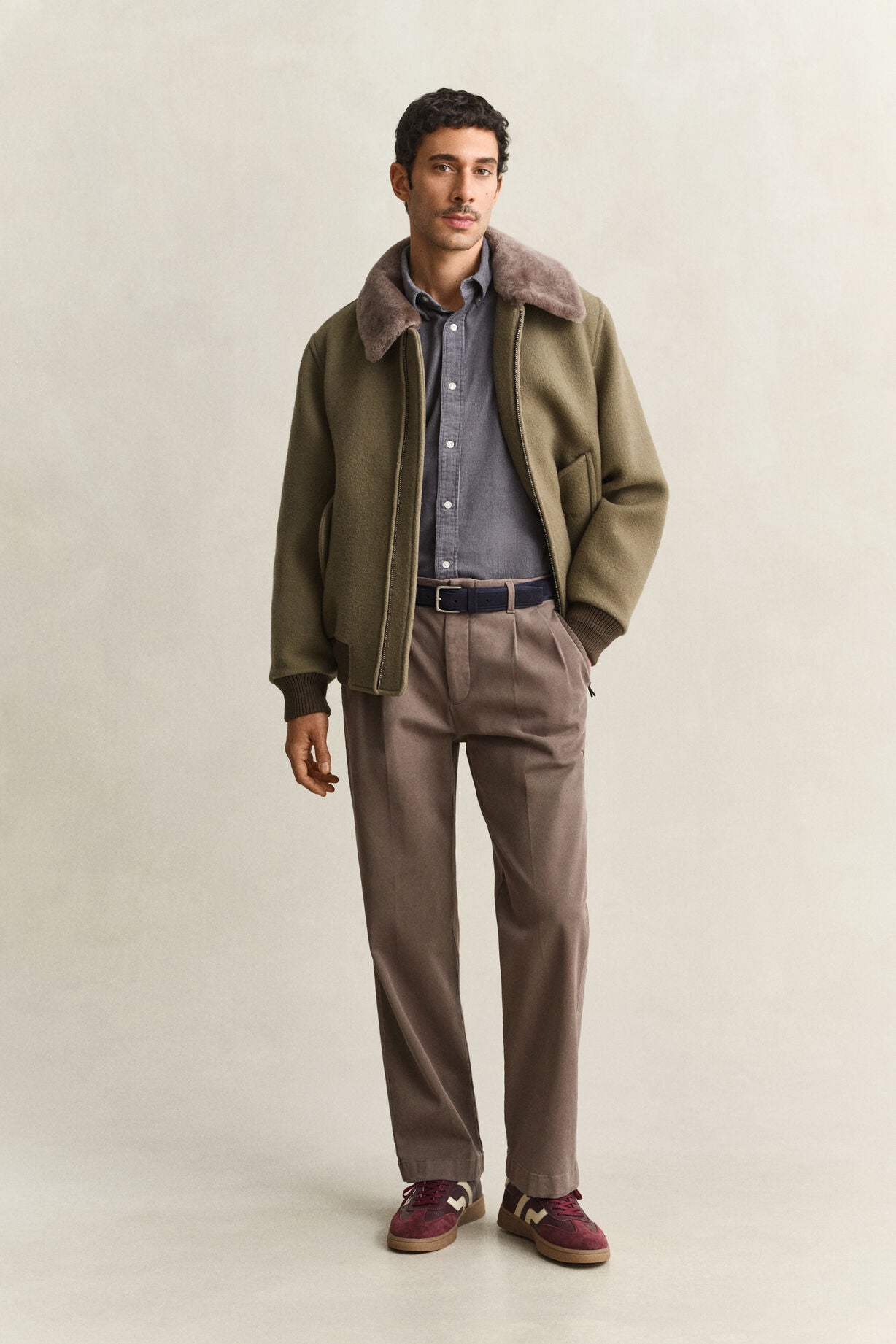 GANT Reg Fit Corduroy Shirt-Mid Grey