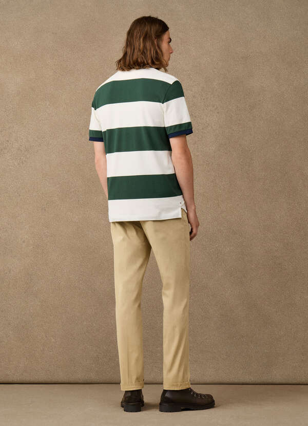 Hackett Heritage Classic Fit Striped Polo Shirt-Rugby Green