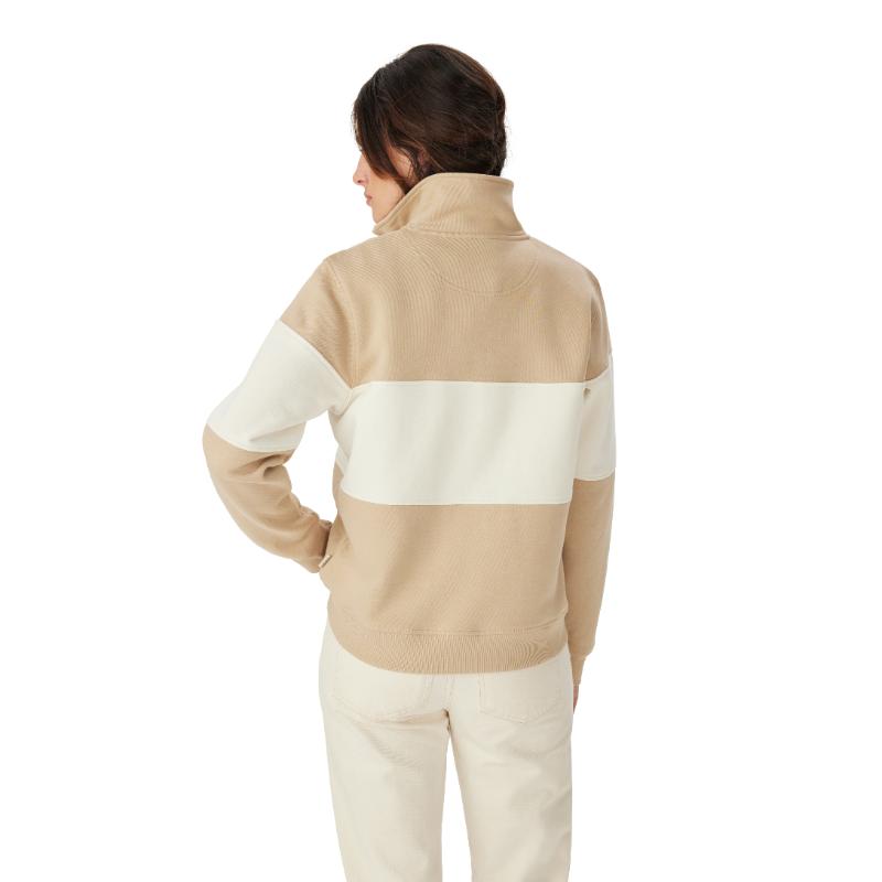 RM Williams Trickett Panel Womens 1/4 Zip Sweatshirt-Sand